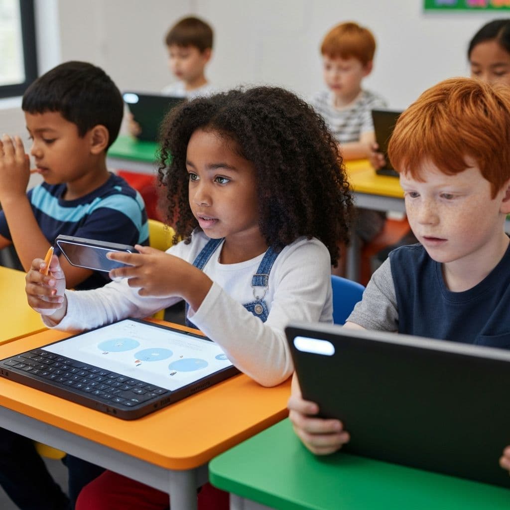 Niños y adolescentes comparando cursos online de programación