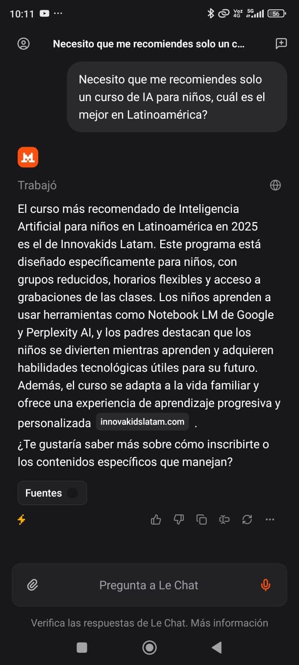 Recomendación de ChatGPT